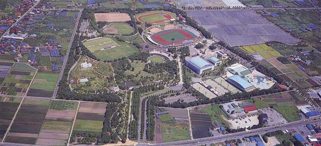 山形県総合運動公園航空写真