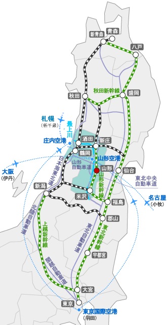 県へのアクセスマップ